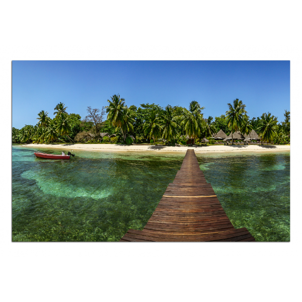 Obraz na plátně - Tropický ostrov a molo 