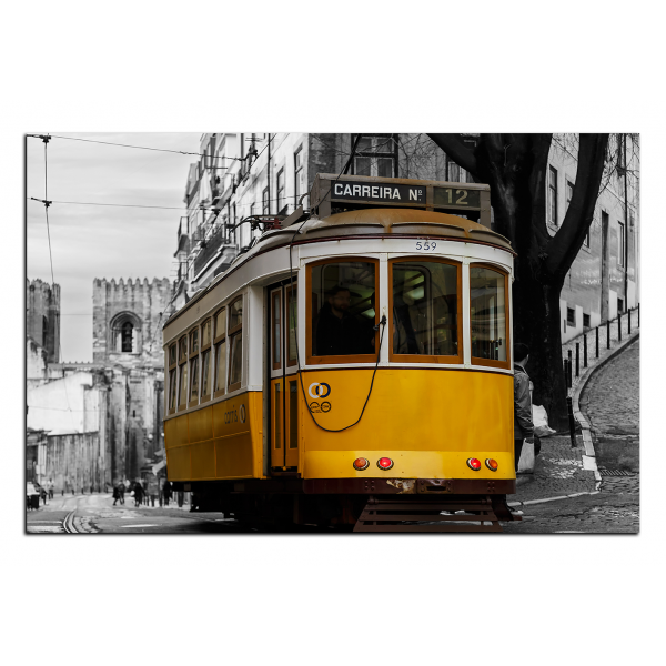 Obraz na plátně - Historická tramvaj v centru Lisabonu