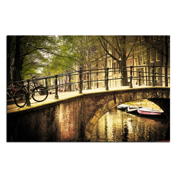 Obraz na plátně - Romantický most přes kanál