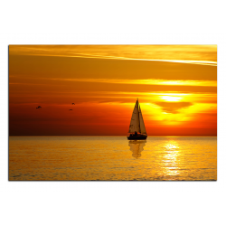 Obraz na plátně - Loď při západu slunce