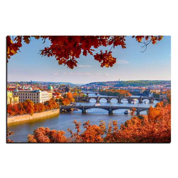 Obraz na plátně - Řeka Vltava a Karlův most