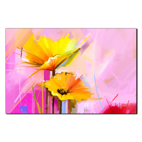 Obraz na plátně - Abstraktní malba, jarní květiny reprodukce