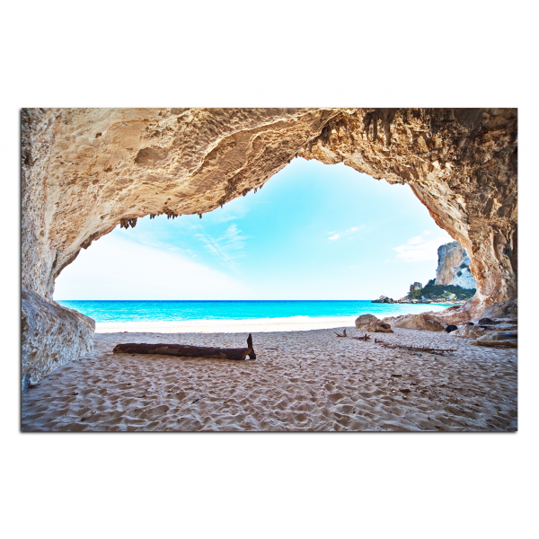 Obraz na plátně - Výhled na pláž z jeskyně