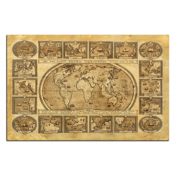 Obraz na plátně - Starodávná  mapa světa