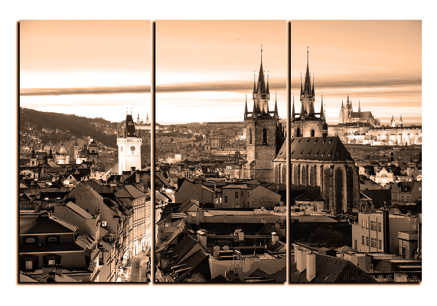 Obraz na plátně - Panoramatický pohled na starú Prahu Obraz na plátně - Panoramatický pohled na starú Prahu
