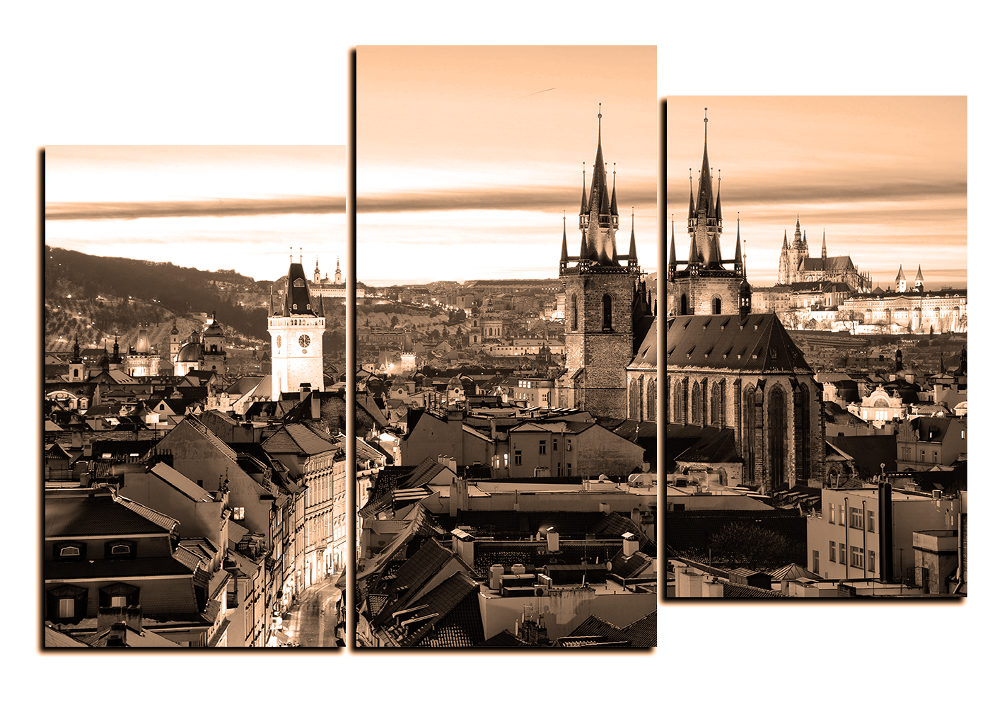 Obraz na plátně - Panoramatický pohled na starú Prahu Obraz na plátně - Panoramatický pohled na starú Prahu