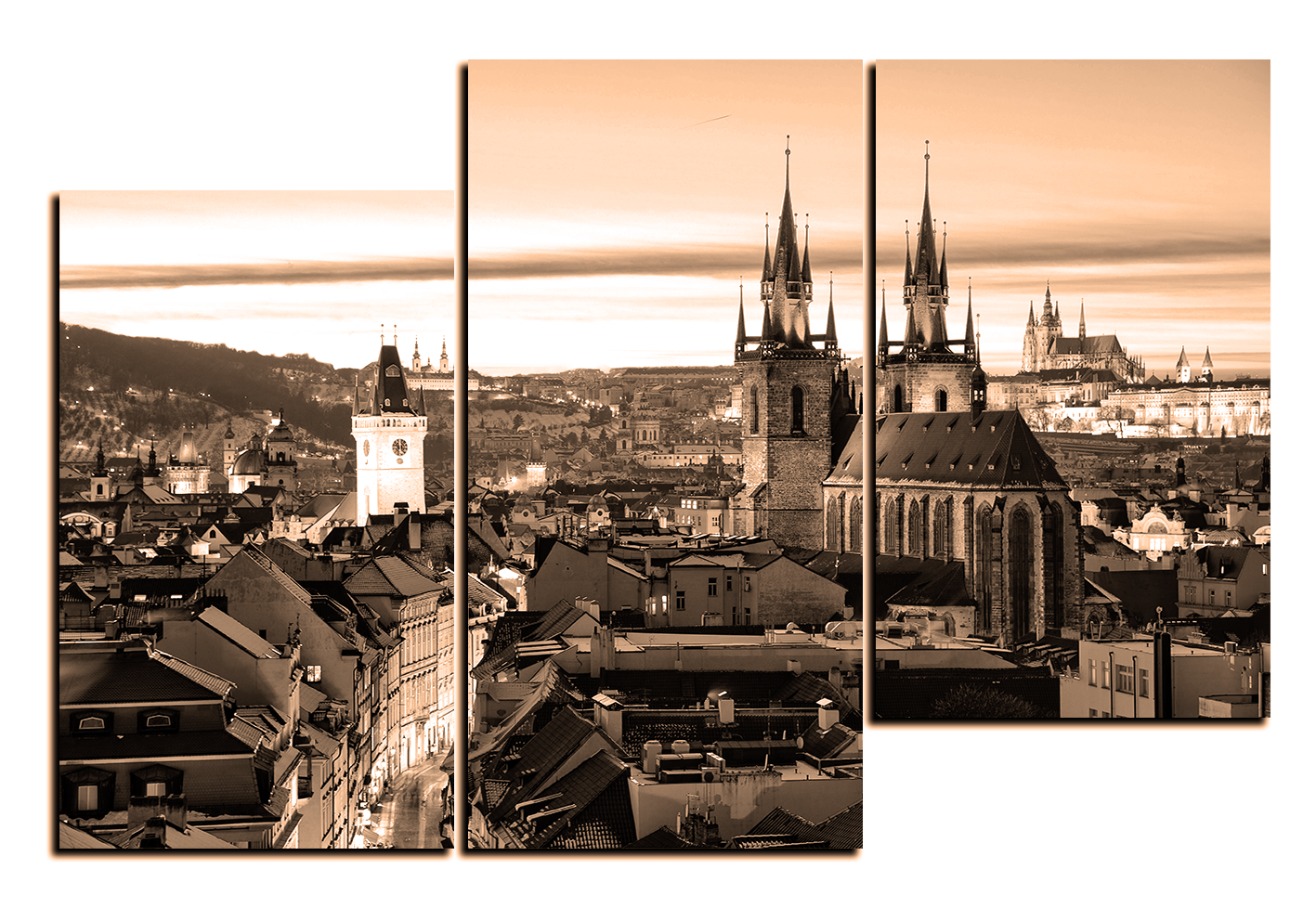 Obraz na plátně - Panoramatický pohled na starú Prahu Obraz na plátně - Panoramatický pohled na starú Prahu