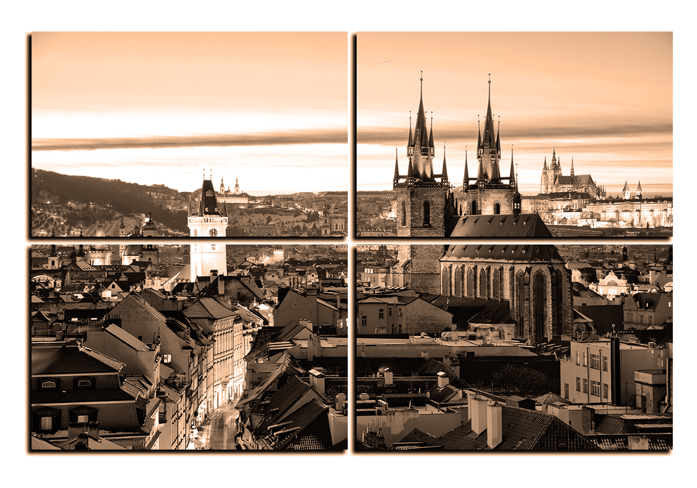Obraz na plátně - Panoramatický pohled na starú Prahu Obraz na plátně - Panoramatický pohled na starú Prahu