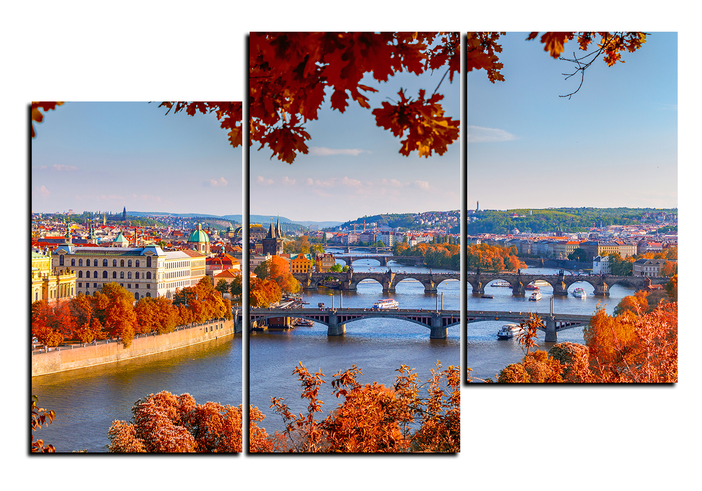 Obraz na plátně - Řeka Vltava a Karlův most